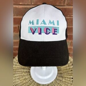 NEW Vintage 80s Miami Vice Tv Show Trucker Hat Cap Crockett Tubbs Black Costume